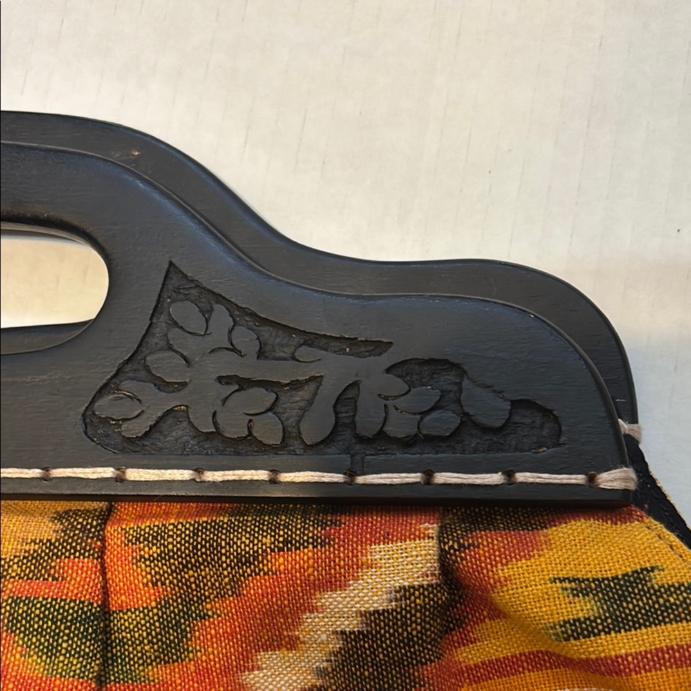 Orange and Brown Southwestern Tote with Geometric Patterns - Picture 7 of 15